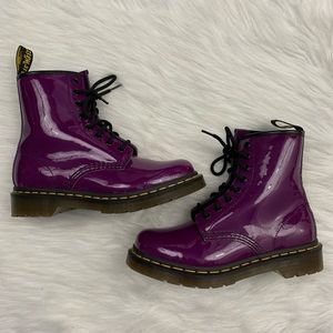 Dr Martens Patent Leather Boots Purple EXCELLENT